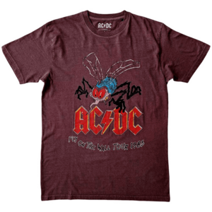 AC/DC Tricou Fly On The Wall Tour Unisex Maroon Red L imagine