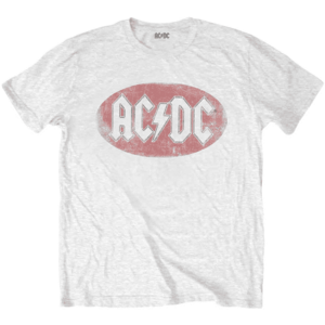 AC/DC Tricou Oval Logo Vintage Unisex White S imagine