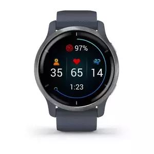 Smartwatch Garmin Venu 2 GPS 45mm Carcasa Silver Curea Blue Granite imagine