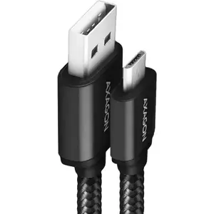 Cablu Axagon BUMM-AM10AB Micro USB la USB-A 1m 2.4A Impletit Black imagine