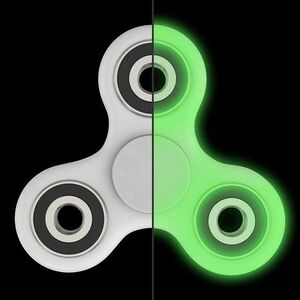 Jucaria Fidget Spinner Antistres culoare Alb Fosforescent Tri-Spinner imagine