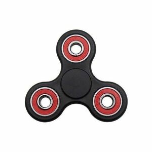 Fidget Spinner Metalic din Aluminiu Negru cu Role Rosii imagine