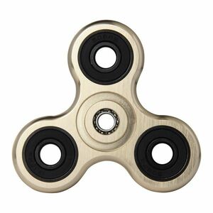 Fidget Spinner Metalic din Aluminiu Culoare Crem cu role Negre sau Albastre imagine