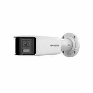 Camera supraveghere IP exterior Hikvision Panoramic ColorVu DS-2CD2T47G2P-LSU/SL, 4 MP, 2.8 mm, slot card, microfon, lumina alba LED 40 m, unghi vizual 180 grade, PoE imagine