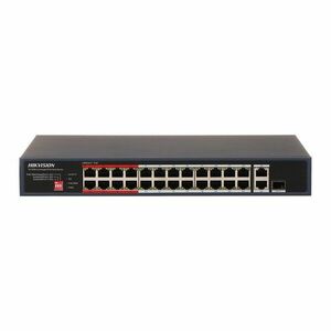 Switch cu 26 porturi PoE Hikvision DS-3E0326P-E/M(C), 8.8 Gbps, 6.55 Mpps, 8000 MAC, fara management imagine