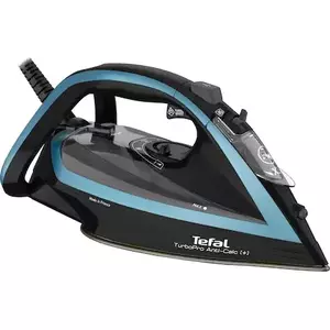 Fier de calcat Tefal Turbo Anti-Calc FV5695E1, 3000W, jet abur 270 g/min, abur variabil 0-50 g/min, colector anticalcar, oprire automata, negru/albastru imagine