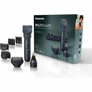 Aparat de tuns barba si parul Panasonic MultiSHAPE XSHAPE PACK 1, cap aparat de ras umed/uscat cu 3lame, cap trimmer nas/urechi/fata, acumulator Li-Ion cu autonomie 70min, quick charge 1H, cap tundere cu 58 de setări de lungime, Negru imagine