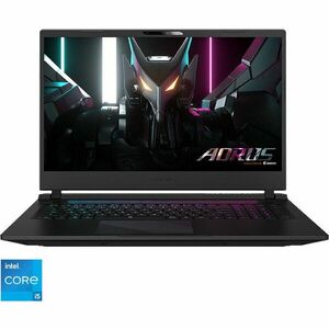 Laptop GIGABYTE Gaming 17.3'' AORUS 17 9SF, FHD 300Hz, Procesor Intel® Core™ i5-12500H (18M Cache, up to 4.50 GHz), 16GB DDR5, 512GB SSD, GeForce RTX 4070 8GB, Free DOS, Black imagine