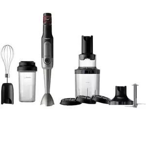 Mixer vertical Philips Viva Collection HR2657/90, 800 W, Viteza variabila, recipient on-the-go, tel, tocator XL, spiralizator, Negru imagine