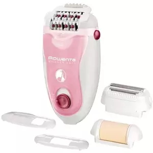 Epilator Rowenta Silence Soft EP5640D1, 24 pensete, tehnologie avansata micro-contact, 2 viteze, 4 accesorii, sistem silentios, alb-roz imagine