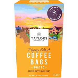 Cafea Pliculete Flying Start, Taylors of Harrogate, 10 pliculete ambalate individual, 100% Arabica, 75 g imagine