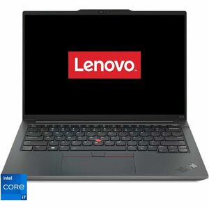 Laptop Lenovo ThinkPad E14 Gen 5 cu procesor Intel® Core™ i7-1355U pana la 5.0GHz, 14 WUXGA, IPS, 8GB Soldered DDR4-3200 + 8GB SO-DIMM DDR4-3200, 512GB SSD, Intel® Iris® Xe Graphics, No OS, Graphite Black, 3y Courier or Carry-in imagine