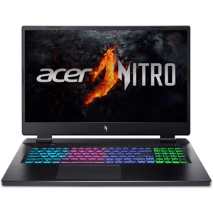 Laptop Acer Gaming 17.3'' Nitro 17 AN17-42, QHD IPS 165Hz, Procesor AMD Ryzen™ 9 8945HS (16M Cache, up to 5.2 GHz), 32GB DDR5, 1TB SSD, GeForce RTX 4070 8GB, No OS, Obsidian Black imagine