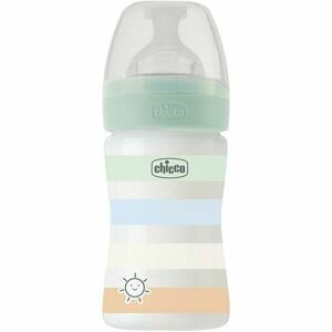 Biberon Chicco Wellbeing, 150ml, PP, tetina silicon, flux lent, verde, 0luni+ imagine