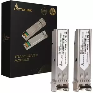 Modul SFP Extralink 1.25G 2-pack, SFP Module 1.25Gbps, LC/UPC, 850nm, 550m, multi mode imagine