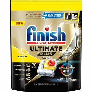 Detergent capsule pentru masina de spalat vase Finish Ultimate Plus Lemon, 70 spalari imagine