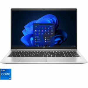 Laptop HP 15.6'' ProBook 450 G9, FHD IPS, Procesor Intel® Core™ i7-1255U (12M Cache, up to 4.70 GHz), 16GB DDR4, 512GB SSD, Intel Integrated Graphics, Win 11 Pro, Silver imagine