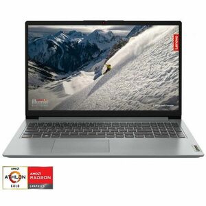 Laptop Lenovo IdeaPad 1 15AMN7 cu procesor AMD Athlon™ Gold 7220U pana la 3.7 GHz, 15.6, HD, 8GB, 256GB SSD, AMD Radeon™ 610M Graphics, No OS, Cloud Grey imagine