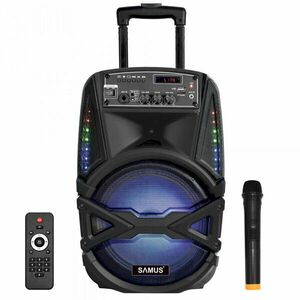 Boxa portabila Samus Karaoke 8, 40W, Radio, Bluetooth, Microfon, Telecomanda, Negru imagine