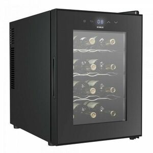 Racitor pentru vin Samus SRV36CR12, 33 L, Capacitate 12 sticle, Clasa energetica F, Mod racire termoelectric, Afisaj electronic, H 48 cm, Negru imagine