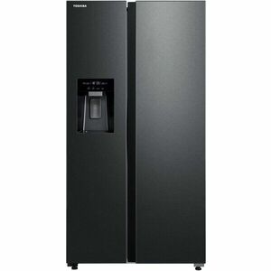 Side by side Toshiba GR-RS755WI-PMJ(05), 568 l, No Frost, Clasa E, Ice Maker 3 in 1, Wifi, Inox/Negru imagine