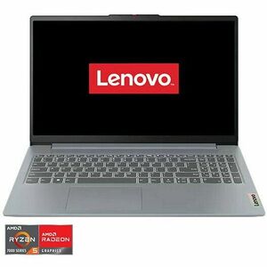 Laptop Lenovo IdeaPad Slim 3 15ABR8 cu procesor AMD Ryzen(tm) 5 7430U pana la 4.3GHz, 15.6 Full HD, IPS, 16GB DDR4, 512GB SSD AMD Radeon(tm) Graphics, No OS, Arctic Grey imagine