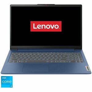 Laptop Lenovo IdeaPad Slim 3 15IRU8 cu procesor Intel® Core™ i3-1305U pana la 4.5GHz, 15.6 Full HD, 8GB Soldered LPDDR5, 512GB SSD, Intel® UHD Graphics, No OS, Abyss Blue imagine