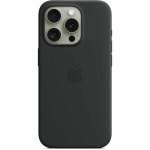 Husa de protectie Apple Silicone Case with MagSafe pentru iPhone 15 Pro, Black imagine