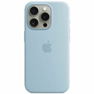 Husa de protectie Apple Silicone Case with MagSafe pentru iPhone 15 Pro, Light Blue imagine