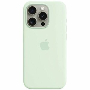 Husa de protectie Apple Silicone Case with MagSafe pentru iPhone 15 Pro, Soft Mint imagine