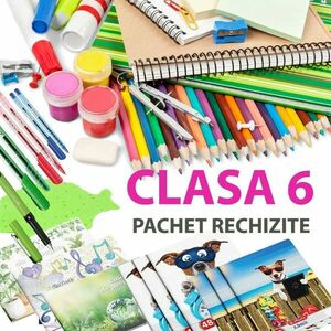 Set rechizite scolare elevi, pachet pentru clasa 6, format din 41 piese imagine