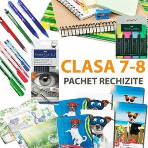 Pachet rechizite scolare pentru clasa 7-8, set complet pentru elevi, 31 piese imagine