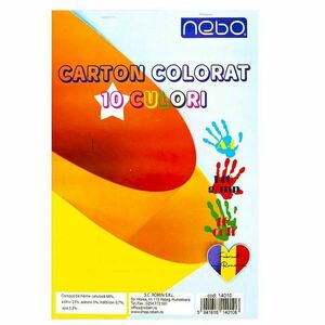 Carton color A4, 10 culori, 140 g/mp, set 10 coli/set imagine