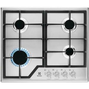 Plita incorporabila Electrolux KGS6426SX, Gaz, 4 zone de gatit, Aprindere electrica, 60 cm (Inox) imagine