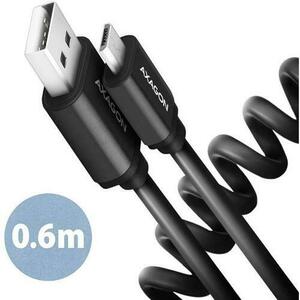 Cablu de date AXAGON Twister, USB la microUSB Male, 0.6m (Negru) imagine