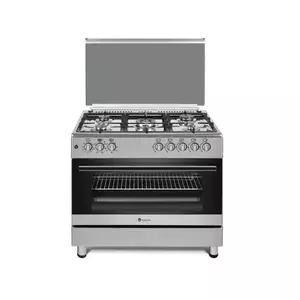 Pachet Aragaz mixt FE90/60 Multifunctional 90 cm + Hota clasica inox, 90 cm Studio Casa, Cuptor electric, 5 arzatoare gaz, 90 x 60 cm, Rotisor, Inox imagine