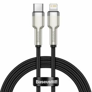 Cablu de date Baseus Cafule Metal, USB Type-C - Lightning, 1m, 20W, Negru imagine