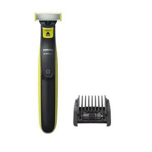 Aparat hibrid de barbierit si tuns barba Philips OneBlade QP2721/20, Acumulator, Pieptene reglabil 5 in 1, Autonomie 45 minute (Negru/Verde) imagine