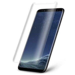 Folie Sticla Curbata - Adeziv cu Lampa UV - Samsung Galaxy S8 Transparenta imagine