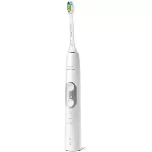 Periuta de dinti sonica electrica Philips Sonicare ProtectiveClean HX6877/28, 62000 miscari/minut, 3 moduri de curatare, 3 intensitati, senzor presiune, 2 functii BrushSync, 1 cap de periere, toc de transport, Alb cu argintiu imagine