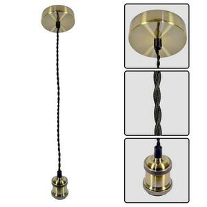 Pendul Vivalux RETRO Antique Brass, E27, max. 60W, textil/Metal, IP20, Ø100mm, cablu dublu 1m, bec neinclus imagine