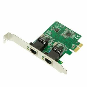 Card LogiLink PC0075, PCIex, extensie pentru 2x (RJ45) Gigabit Ethernet, full duplex flow control, WOL imagine