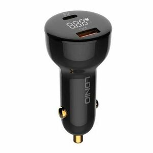 Incarcator Auto Cu Cablu USB-C Ldnio C101 - C, 100W, 5A, 1 x USB-A - 1 x USB-C, Negru imagine