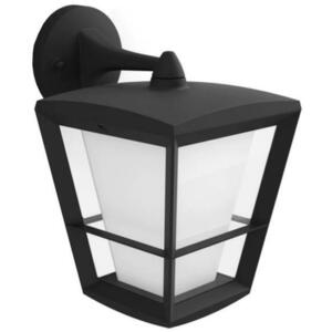 Lampa de perete de exterior Philips Hue Econic, 15W(79W), 24V, IP44, ambianta alba color, temperatura lumina reglabila calda-rece (2000- 6500K), 1150 lumeni, durata de viata 25.000 de ore, material sticla (Negru) imagine