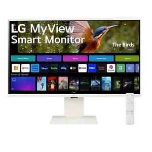 Monitor Smart IPS LED LG 31.5inch 32SR83U-W, UHD (3840 x 2160), HDMI, Bluetooth, WiFi, Boxe (Alb) imagine