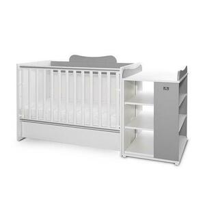 Patut modular multifunctional LORELLI Multi, 5 configurari diferite, 190 x 72 cm, Alb/Gri imagine