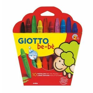 Creioane cerate din plastic + ascutitoare GIOTTO be-be, 10 culori/cutie imagine