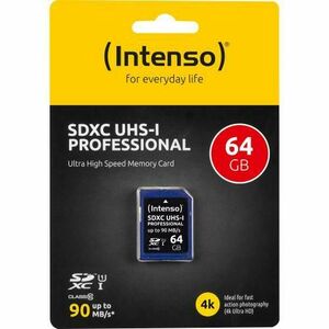 Card de memorie Intenso INT3431490, 64GB, SDXC, Clasa 10, UHS-I U1 imagine