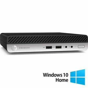 Calculator Sistem PC Refurbished HP ProDesk 400 G4 Mini PC, Intel Core i3-8100T 3.40GHz, 8GB DDR4, 256GB SSD + Windows 10 Home imagine