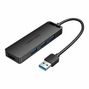 HUB USB Vention CHLBD, porturi: 4 x USB 3.2 gen 1, micro USB (M), conectare prin USB 3.2 gen 1, rata transfer 5 Gbps, ABS, cablu 0.5m (Negru) imagine